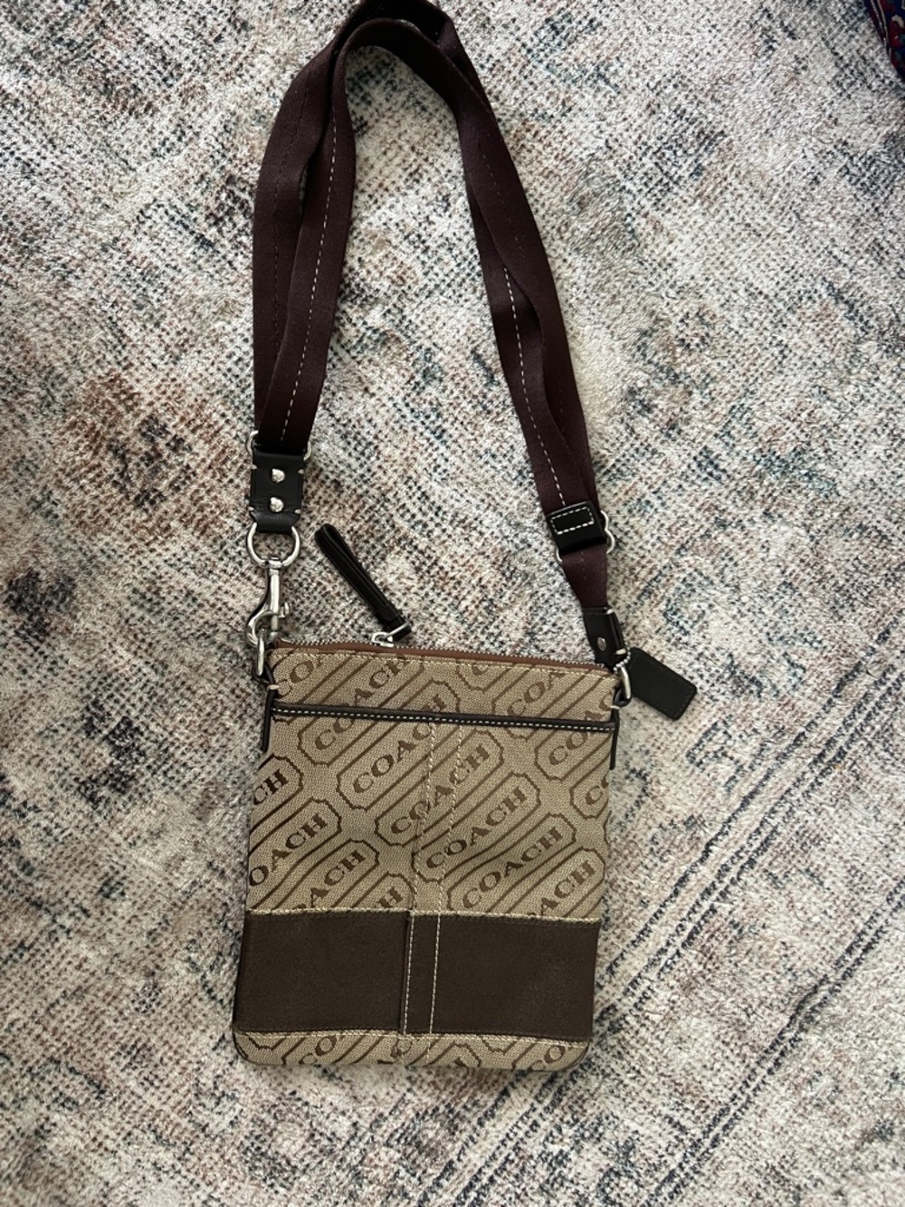 COACH Brown Signature Crossbody Bag